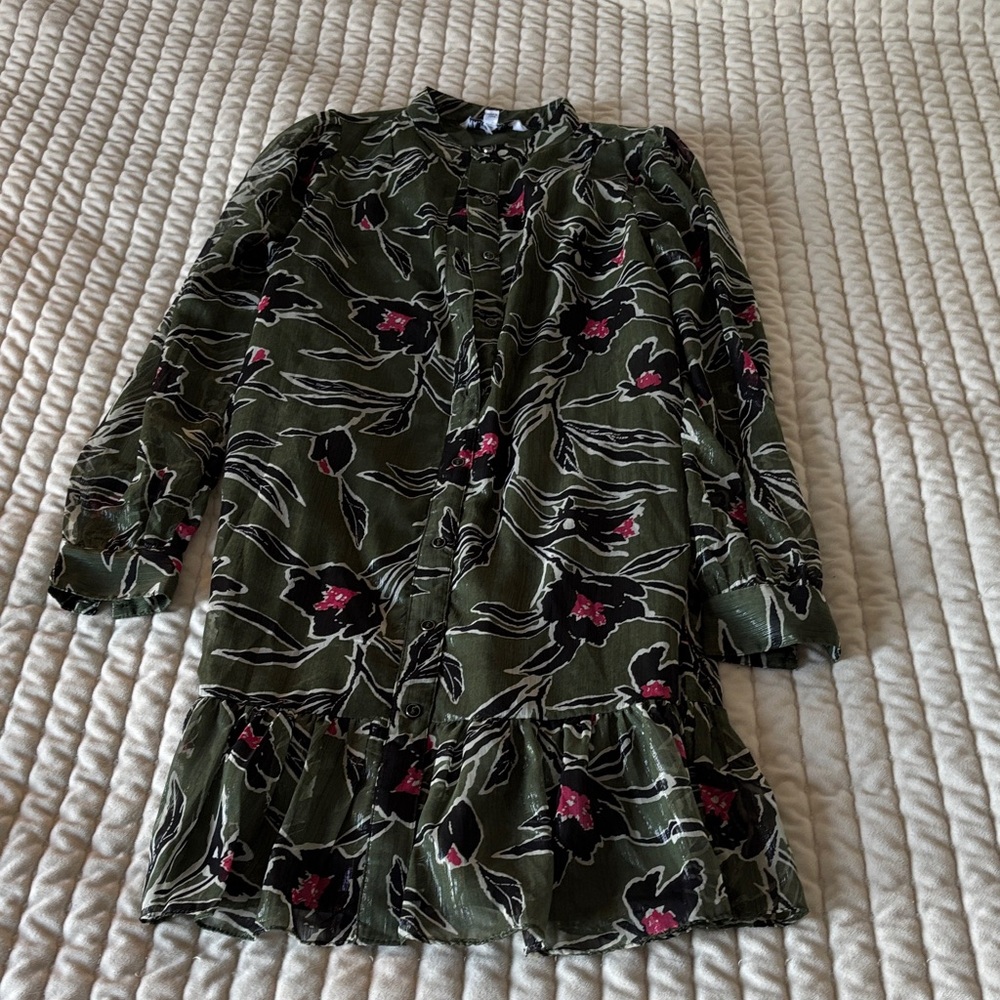 Walter Baker Green Floral Midi Dress